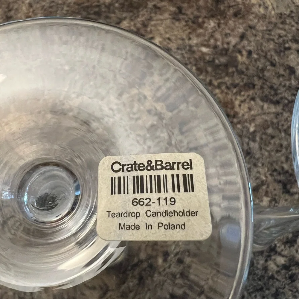 Crate & Barrel Classic Teardrop Candleholders